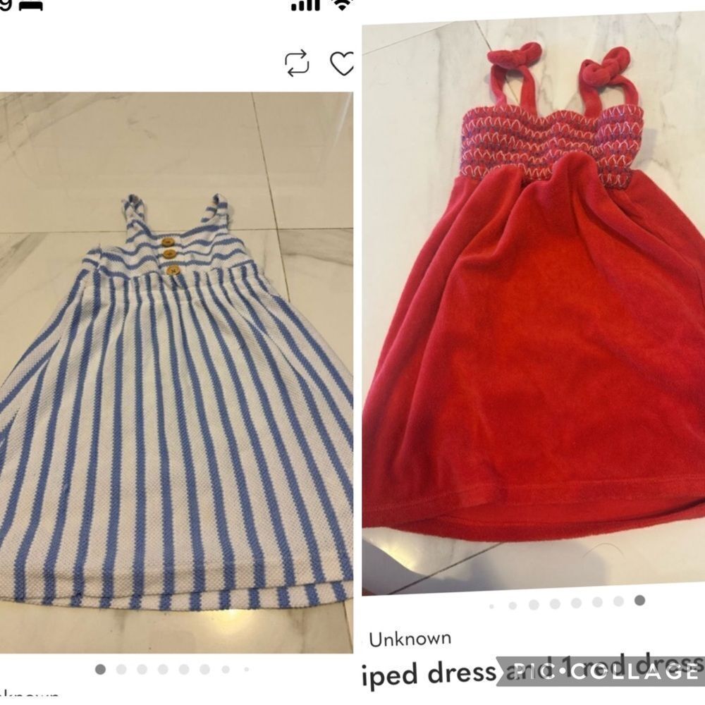 1 Striped dress and 1 red dress size4/5  #16